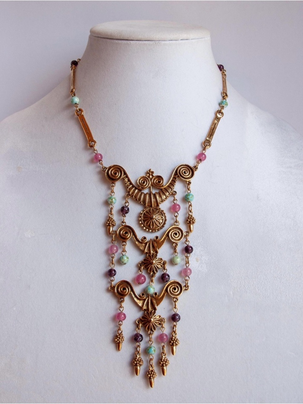 RARE GOLDETTE ETRUSCAN REVIVAL NECKLACE!! - Picture 9 of 16